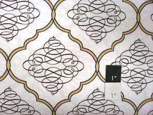 Dena Designs DF52 Leanika Scroll Ivory Fabric By Yard 884424043764 