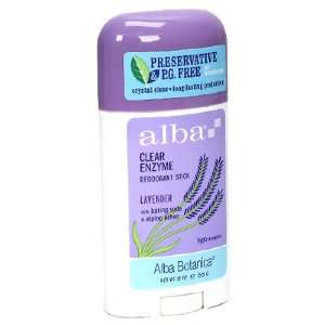 Alba Alba Botanica Deodorant Stick, Clear Enzyme, Lavender with Baking 
