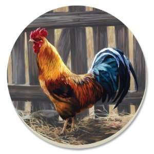  CounterArt Barred Rock Rooster Absorbent Coasters, Set of 
