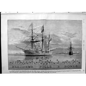  1890 Advertisement Beechams Pills Medicine Ships Flags 