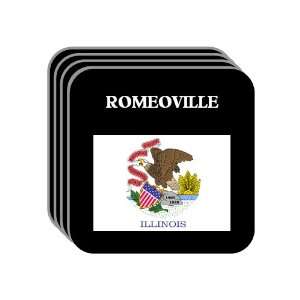  US State Flag   ROMEOVILLE, Illinois (IL) Set of 4 Mini 