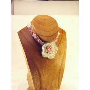   Choker french touch Les Romantiques pink yellow. Jewelry