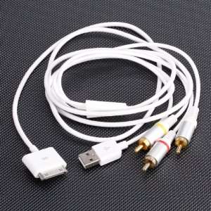  USB Data Charging AV Composite Cable for iPod/iPhone 3G 