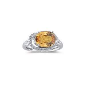 0.23 Ct Diamond & 2.20 Cts Citrine Ring in 14K White Gold 
