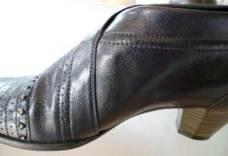 Rinaldi Womens Dark Navy Low Cut Leather Boots, Size 36  
