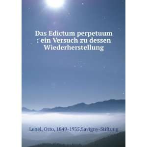 Das Edictum Perpetuum. Ein Versuch Zu Dessen Wiederherstellung