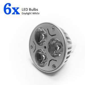 of 6, MR16 Brightest 12V 3W (3 x 1W) LED Bulb Warm White LED Spot Bulb 