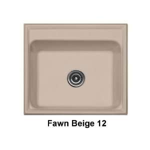  18412 Fawn Beige Shannock Shannock Single Bowl Self Rim Kitchen Sink 