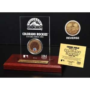  Coors Field Infield Dirt Coin Etched Acrylic Sports 