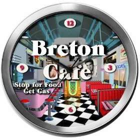  BRETON 14 Inch Cafe Metal Clock Quartz Movement Kitchen 