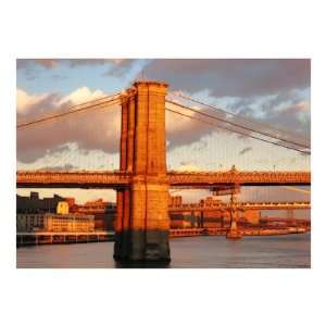 Brooklyn Bridge at Sunset Giclee Poster Print by New 