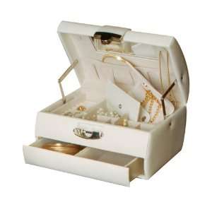    Mele Faux Leather Ivory Jewelry Box # 62130