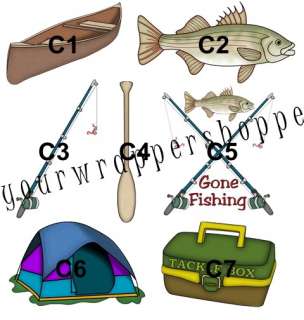 20 CAMPING FISHING Party Favors Loot Bags & Toppers  
