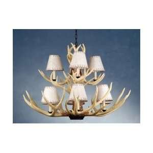 Meyda Tiffany 80150 Horn / Bronze Buckland Rustic / Country 9 Light Up 
