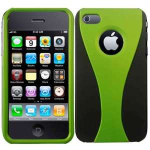  Neon Green/Black Dual Case Cover for Apple Iphone 4G 4 4S 
