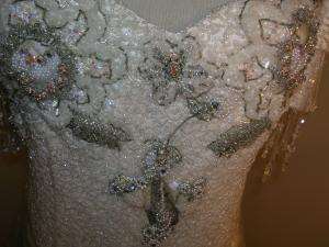 RANDI RAHM Ivory Duchess Silk Beaded Wedding Gown 4  