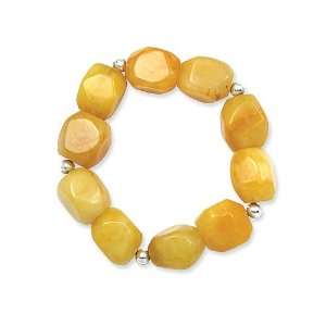  Yellow Jade Stretch Bracelet Jewelry