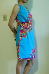 NEW Lilly Pulitzer Kiki Dress Printed Engineered 4/S Turquoise $178 