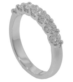   Round Diamond White Gold Wedding Band F VS2 in Sculpted Setting  