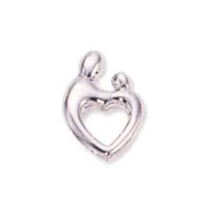   Mother & Child Small White Gold Heart Pendant Janel Russell Jewelry