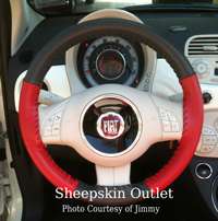 Fiat 500 Wheelskins Leather Steering Wheel Cover  