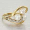 Fine Vintage Art Deco Gold Pearl Ring  