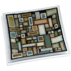  Peggy Karr All Square 10 Inch Handmade Art Glass Plate 