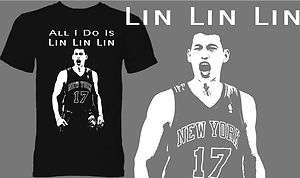 Jeremy Lin Linsanity Shirt   Black T Shirt All I Do Is Lin Lin Lin 