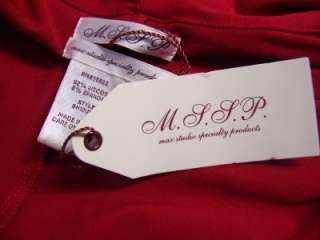 MSSP Red Stretch V neck 3/4 Sleeve Jersey Wrap Versatile/Cocktail 