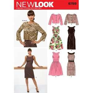  New Look Sewing Pattern 6799 Misses Dresses, Size A (8 10 