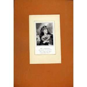  Mrs Siddons Queen Catharine Antique Print Portrait 1829 