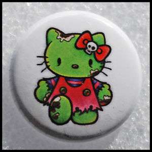 Zombie Horror Kitty   Scary Movie Hello Kitty   Button  