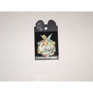 Disney Pin   3D Tinker Bell Glitter Wings over Round 