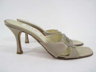 ISAAC ISAAC MIZRAHI Tan Slides Heels Shoes Size 7.5  