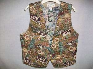Ladies ORVIS Tapestry Vest w/ Cows sz Medium  