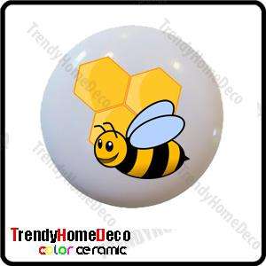 BEE HIVE Honeycomb BUMBLEBEE Ceramic Knobs Kitchen Drawer Cabinet 