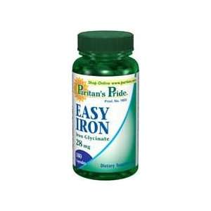  Easy Iron (Iron Glycinate)  28 mg 180 Capsules Health 