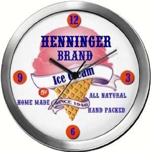  HENNINGER 14 Inch Ice Cream Metal Clock Quartz Movement 