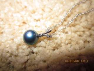 NA HOKU 14K White Gold Akoya Pearl Pendant & Diamond Necklace  