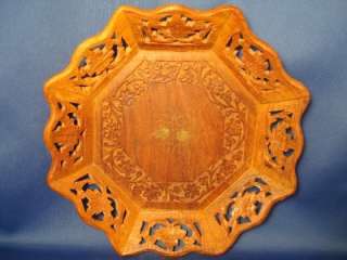 Hand Carved Indian Wood Wooden 9 Dish Bowl India  