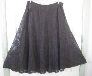 New XL JONES NY Collection Pewter Black LACE Evening Skirt **Retail $ 