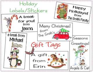 Personalized CHRISTMAS HOLIDAY Gift Labels or GIft Tags  