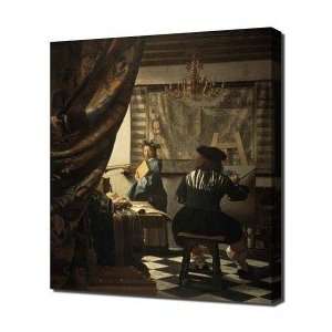 Vermeer Malkunst   Canvas Art   Framed Size 12x16   Ready To Hang 