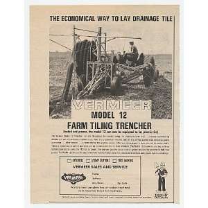 1974 Vermeer Model 12 Farm Tiling Trencher Print Ad (11980 