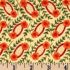  45 Wide Villa Caprice Pins Red/Yellow Fabric By The Yard 