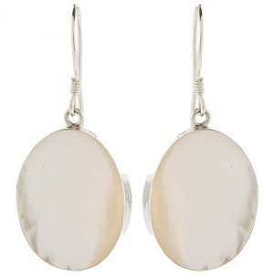  Sterling Silver & Oval Mother of Pearl Earrings Jewelry