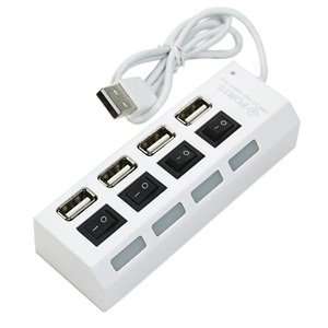 COSMOS ® White color High Speed 4 Ports ON/OFF USB 2.0V 