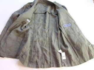 ETRO MILANO $895 mens army green linen military cargo jacket M NWT 