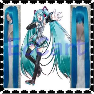 Vocaloid Hatsune Miku Cosplay Dark Blue Long 1.2M Wig  