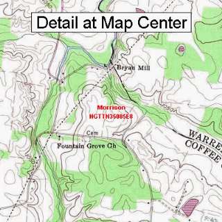   Topographic Quadrangle Map   Morrison, Tennessee (Folded/Waterproof